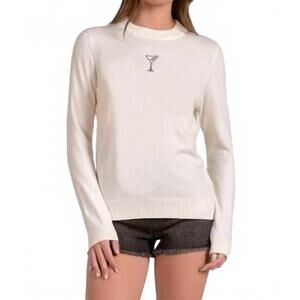 NEW ELAN martini sweater in white
